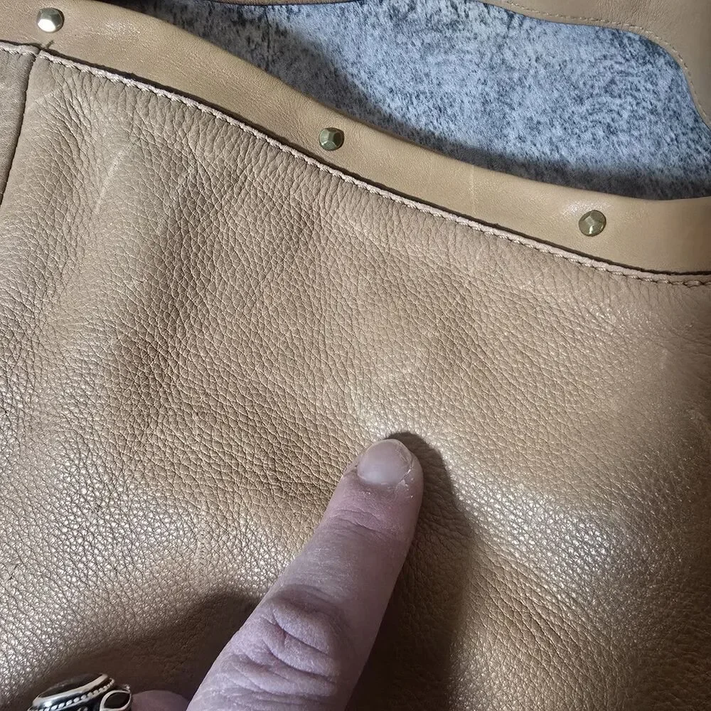 COLE HANN BROWN LEATHER HOBO BAG HANDBAG ◇ 17